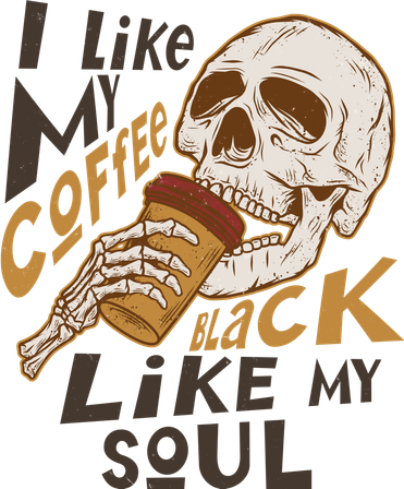 Funny I Like My Coffee Black Like My Soul Skeleton Coffee Lover Coffee Mug