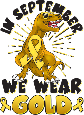 In September We Wear Gold Trex Dinosaur Childhood Cancer Awareness Visor