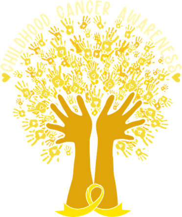 Handprint Ribbon Tree Childhood Cancer Awareness Kids T-Shirt