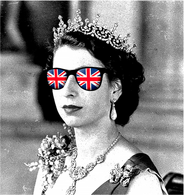 RIP Queen Elizabeth British Flag Sunglasses Doggie Tank