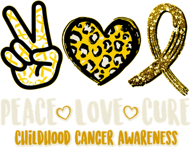 Peace Love Cure Childhood Cancer Awareness Kids T-Shirt