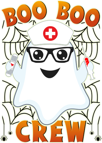 Funny Halloween Boo Boo Crew Ghost Nurse Kids T-Shirt