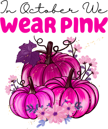 In October We Wear Pink Pumpkin Fall Button