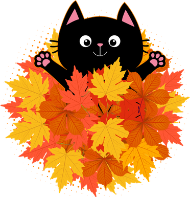 Cute Happy Black Cat Fall Autumn Leaves Toddler Long Sleeve