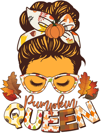 Cute Autumn Fall Pumpkin Queen Women's V-Neck T-Shirt