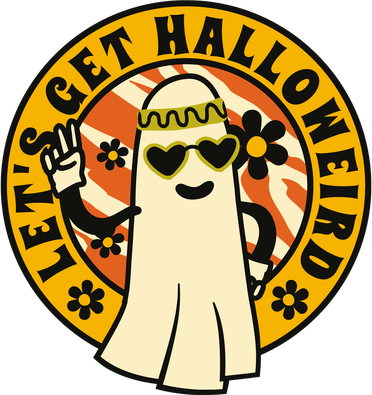 Let's Get Halloweird 60s Hippie Ghost Halloween Tote Bag