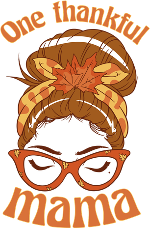 One Thankful Mama Autumn Festive Hair Bun Tumbler