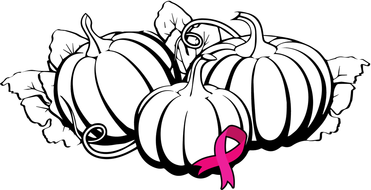 Breast Cancer Ribbon Pumpkin Fall Button
