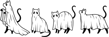Funny Halloween Ghost Cats Doggie Tank