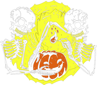 Skeletons Lighting Pumpkin Kids Long Sleeve Shirt