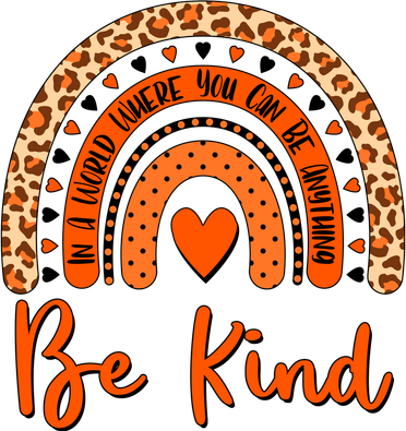 Cute Be Kind Wear Orange Rainbow Bucket Hat
