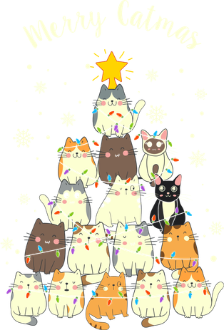 Merry Catmas Cute Cat Lover Christmas Doggie Tank