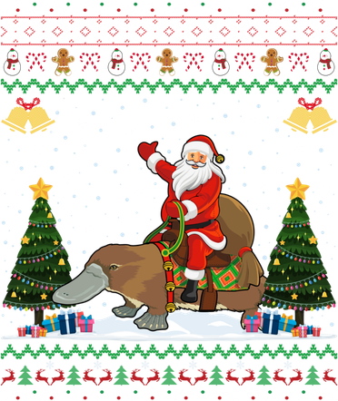 Platypus Ugly Xmas Gift Santa Riding Platypus Christmas Great Gift Golf Towel