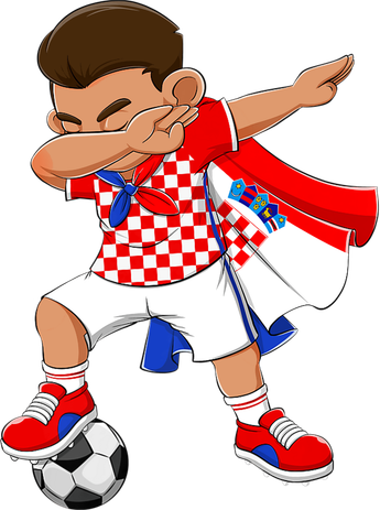Dabbing Soccer Boy Croatia Football Flag Kids Hoodie
