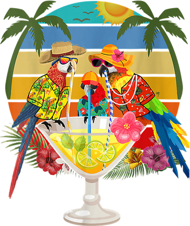 Wo Parrots Drinking Margarita On Summer Vacation Women's T-Shirt