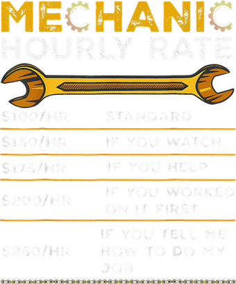 Vintage Mechanic Hourly Rate Gifts Labor Rates Toddler T-Shirt