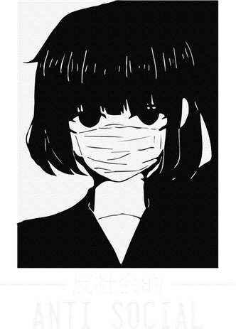 Anti Social Japanese Text Aesthetic Vaporwave Anime Gift Hooded Wearable Blanket