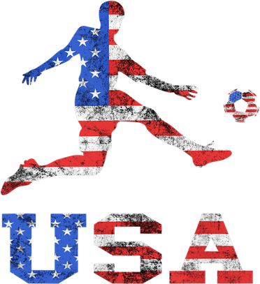 America USA Soccer Player American USA America Flag Santa Hat