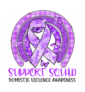 Butterfly Rainbow Support Squad Domestic Violence Awareness Gift Button