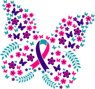 Flower Butterfly Thyroid Cancer Awareness Ribbon Funny Gift Great Gift Women's Hoodie
