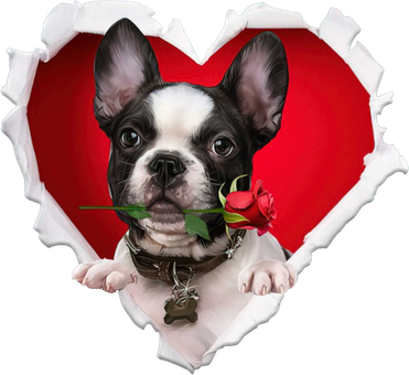 French Bulldog Dog Rose Heart Valentines Day Couple Gift Tumbler