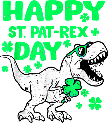 Happy St PaT Rex Dinosaur Saint Patrick's Day Button