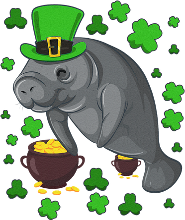 Manatee St Patricks Day Manatees Chubby Mermaid Women's Sweatshirt