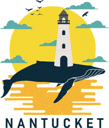 Nantucket Great Point Light Whale Sunset Lighthouse Souvenir Coaster
