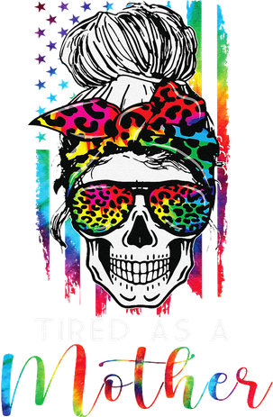Tired As A Mother Skull America Flag Mom Life Mother's Day Women's Hoodie