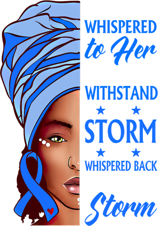 African Afro I Am The Storm Colon Cancer Awareness Gift Women's Sweatshirt