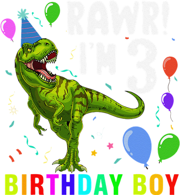 3 Year Old 3rd Birthday T Rex Dinosaur Kids T-Shirt