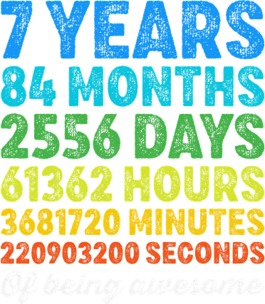 7 Years Old 7th Birthday Vintage Retro Countdown Golf Towel