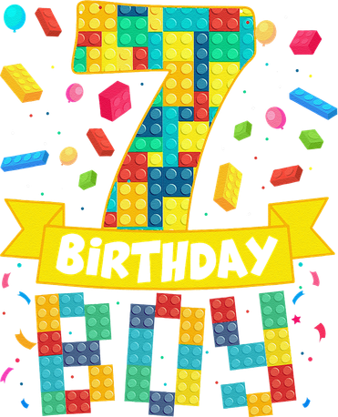 Cute 7th Birthday Gift 7 Years Old Block Building S Magnet