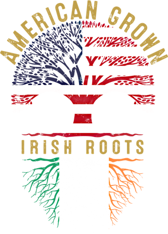 American Grown Irish Roots Tree Flag Family Heritage Gift Mousepad