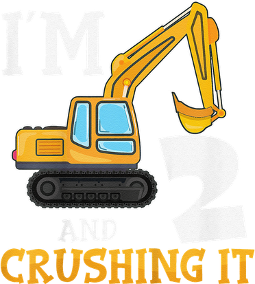 Two 2yr 2th Birthday Digger Construction 2 Years Old Golf Towel