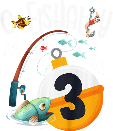 3rd Birthday Fishing Theme For O-Fishally 3 Kids Hoodie