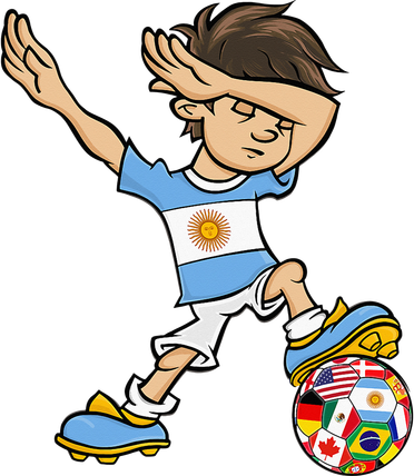 Dabbing Argentina Soccer Jersey National Flag Kids T-Shirt