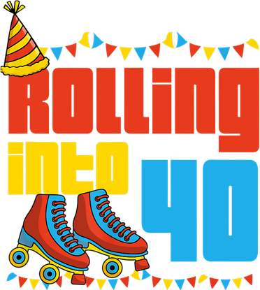 Rolling Into 40 Roller Skate 40th Birthday Party Supplies Toddler T-Shirt