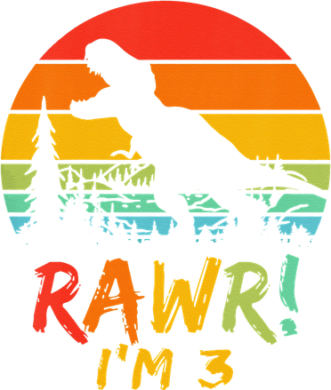 Rawr I’m 3 Dinosaur 3 Years Old T Rex 3rd Birthday Gift Button