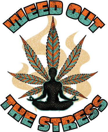 Retro Vintage Style 420 Weed Out The Stress Marijuana Stoner T-Shirt