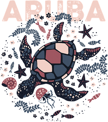 Aruba Travel Summer Vacation Aruban Turtle Tropical Island Women's Tank Top