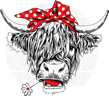 Scottish Highland Cow Cattle Hairy Cow Flowers Woman Doggie Tank