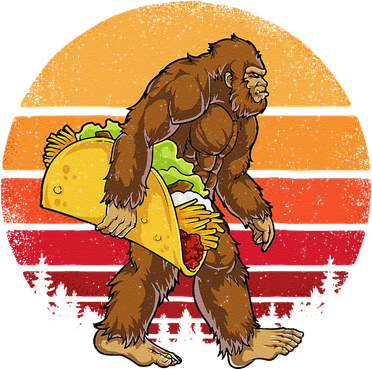 Bigfoot Carrying Taco Funny Cinco De Mayo Sasquatch Gift Button