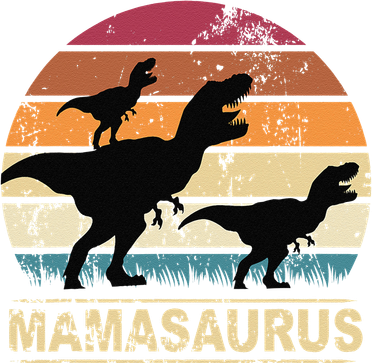 Mamasaurus Rex Dinosaur Pajama Dino Twin Mom With Two Toddler T-Shirt