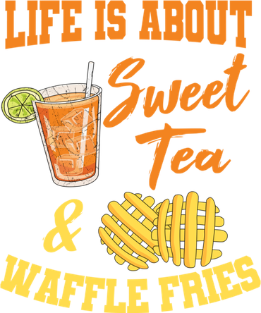 Sweet Tea Waffle Fries Enthusiast Sugar Iced Refresht Gift Button
