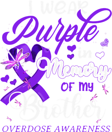 I Wear Purple In Memory For My Brother Overdose Awareness Tote Bag