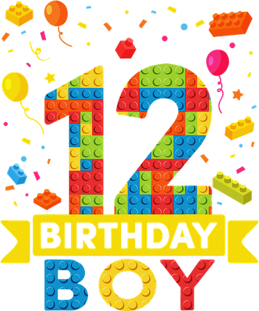 12 Year Old Building Blocks 12th Birthday Golf Towel