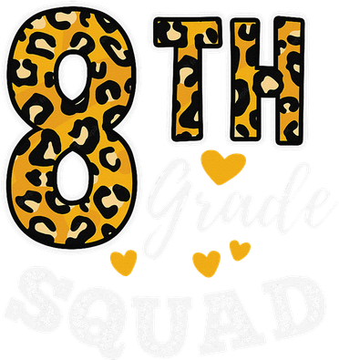 Leopard Print Eighth Grade Teacher 8th Grade Squad Button