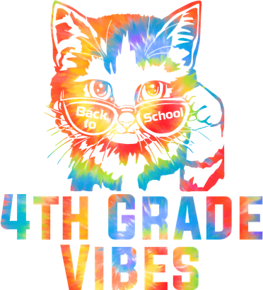Fourth 4th Grade Vibes Back To School Cat Kitty Girl Tie Dye Gift Coaster
