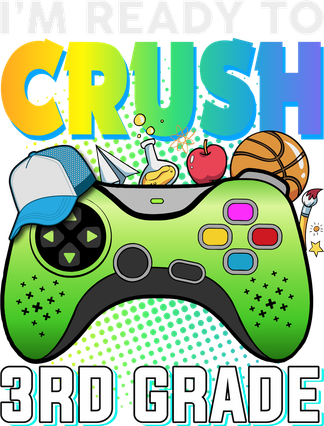 Im Ready To Crush 3rd Grade Back To School Video Game Boy Gift Women's Long Sleeve Shirt